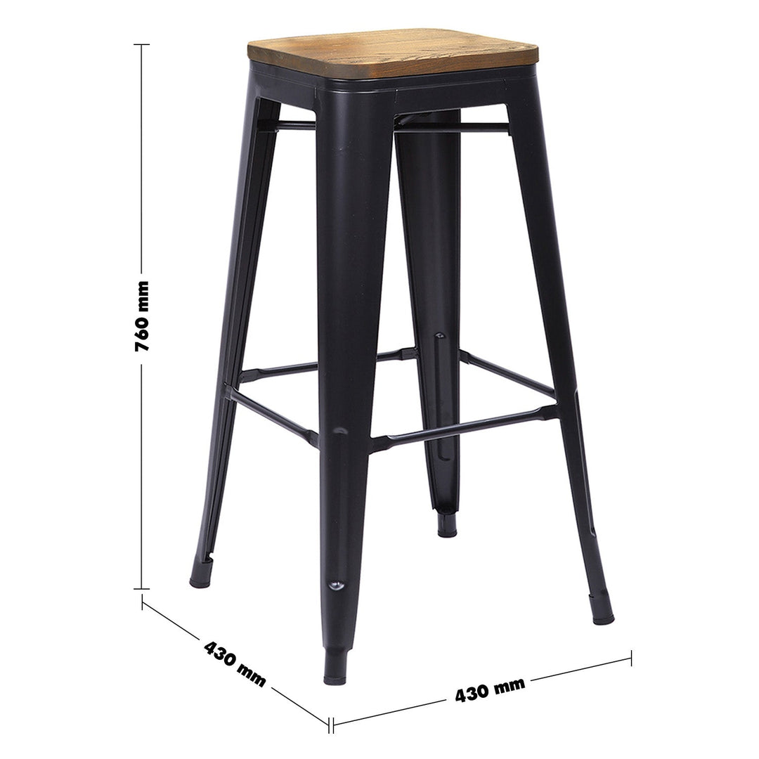 Industrial elm wood bar stool sanctum x layered structure.