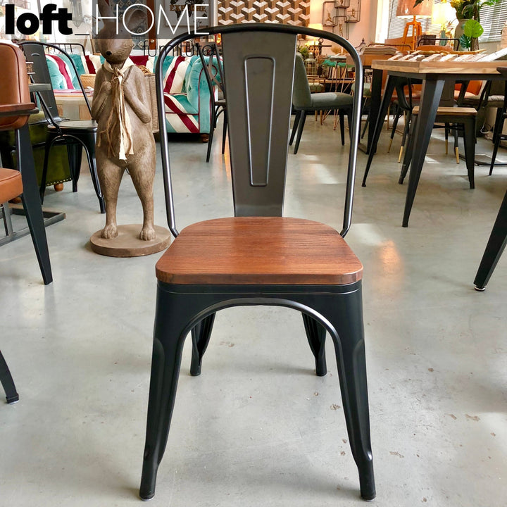 Industrial Elm Wood Dining Chair Sanctum X