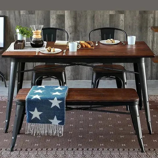 Industrial elm wood dining set 4 pieces sanctum x detail 8.