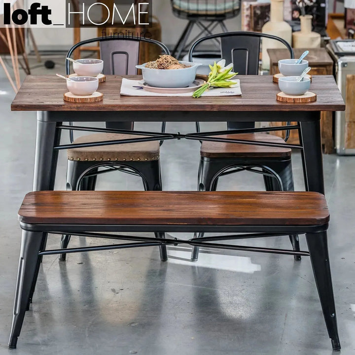 Industrial elm wood dining set 4 pieces sanctum x detail 12.