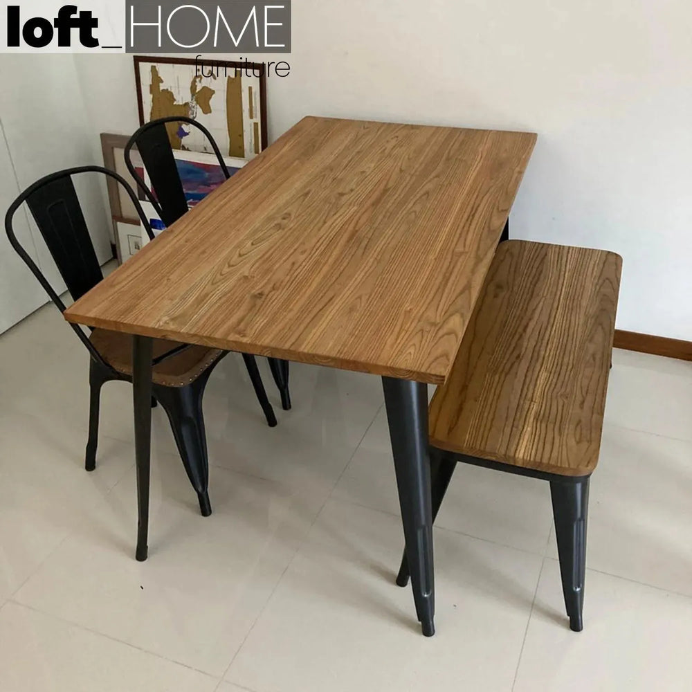 Industrial elm wood dining set 4 pieces sanctum x primary product view.