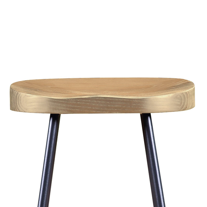 Industrial elm wood dining stool sanctum country layered structure.