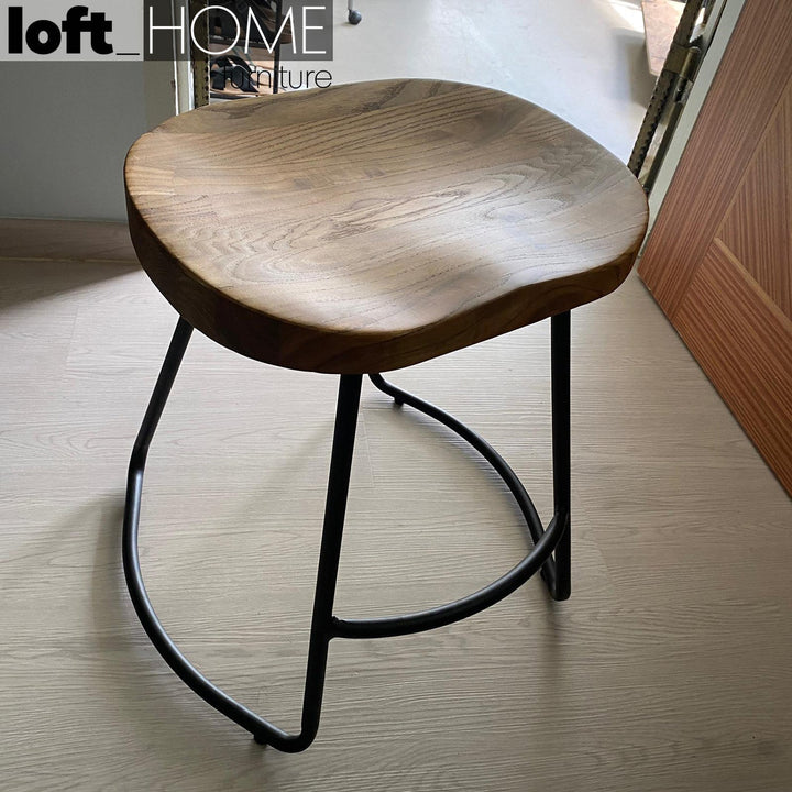 Industrial elm wood dining stool sanctum country environmental situation.