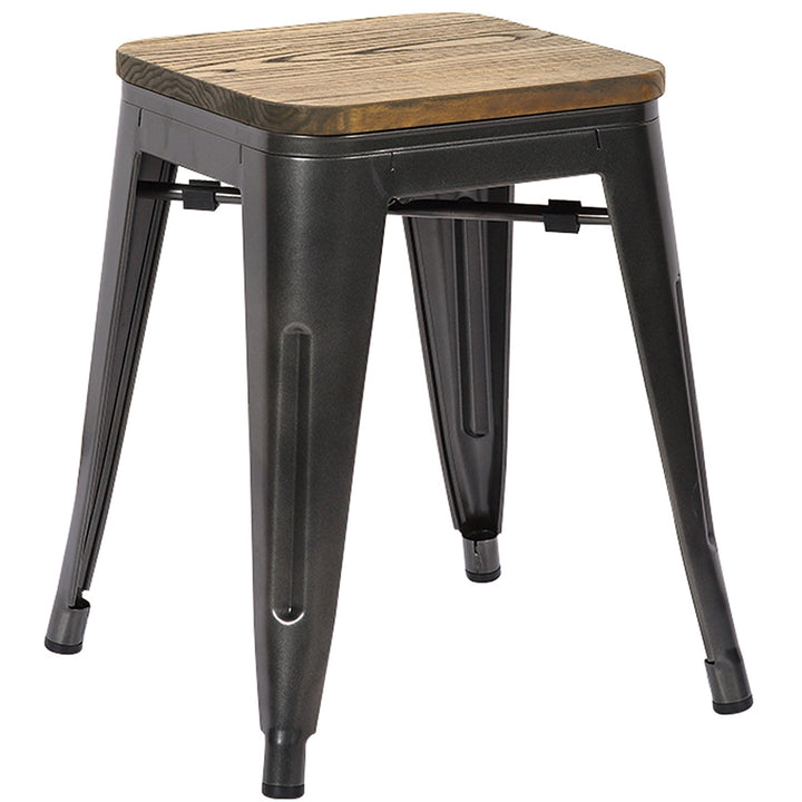 Industrial elm wood dining stool sanctum x detail 2.