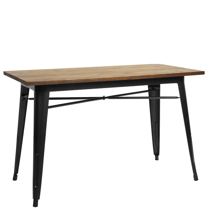 Industrial elm wood dining table sanctum x detail 2.