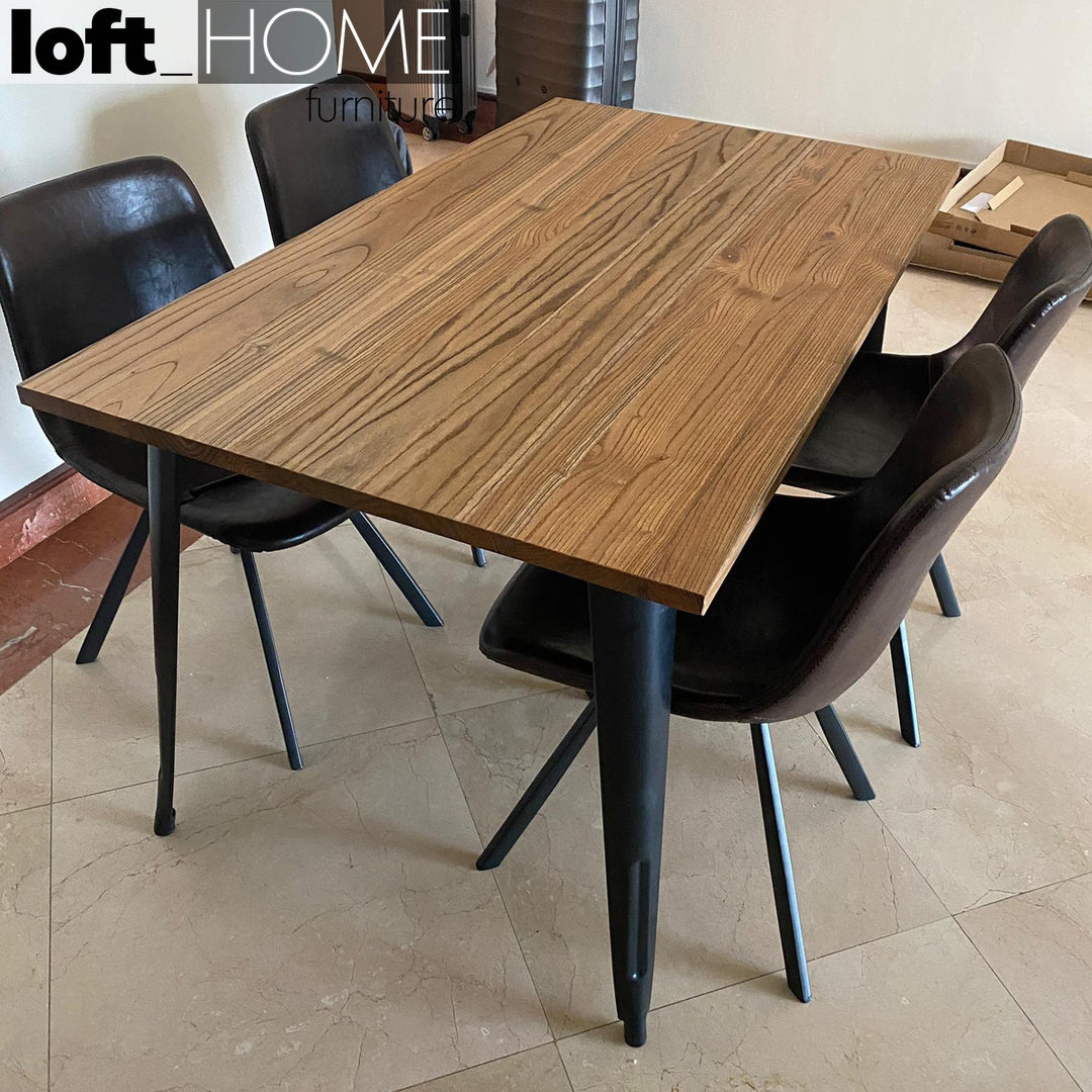Industrial elm wood dining table sanctum x detail 7.