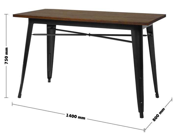 Industrial elm wood dining table sanctum x size charts.