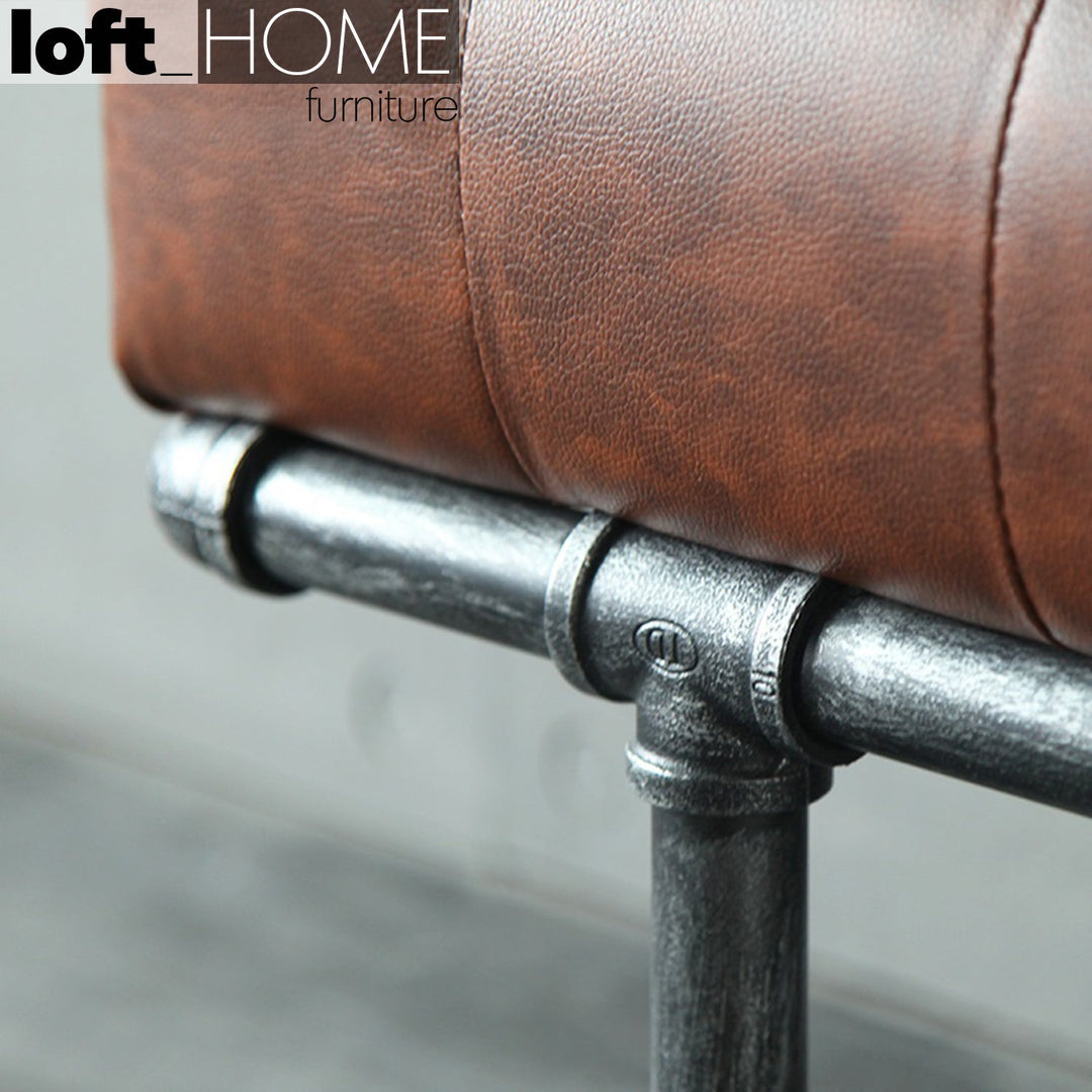 Industrial Leather Dining Bench PIPE