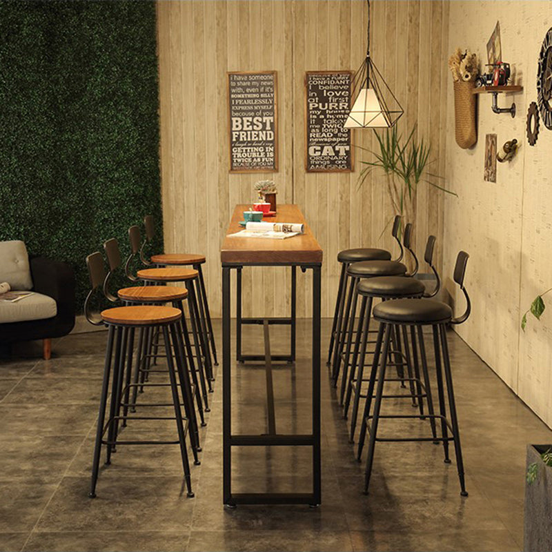 Industrial leather round bar chair starbuck leather primary product view.
