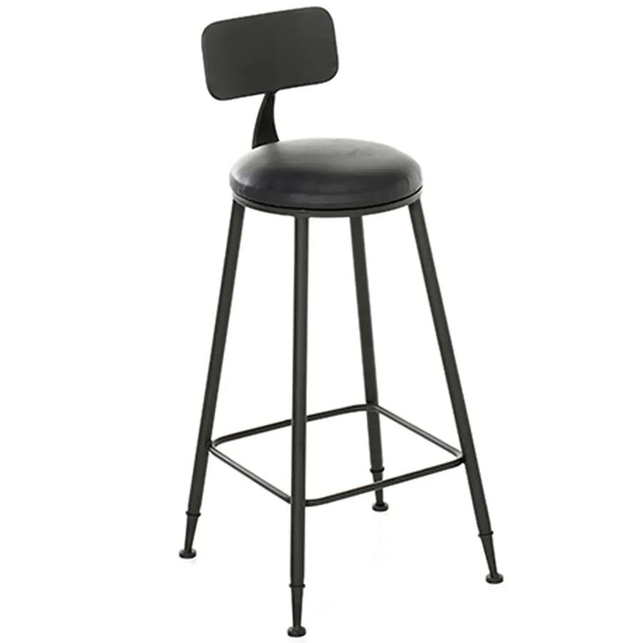 Industrial Leather Round Bar Chair STARBUCK LEATHER