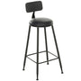 Industrial Leather Round Bar Chair STARBUCK LEATHER