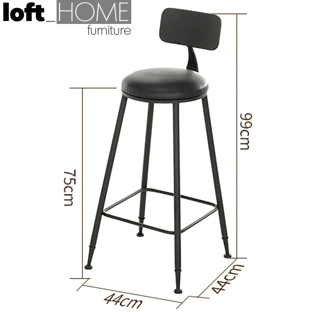 Industrial leather round bar chair starbuck leather size charts.