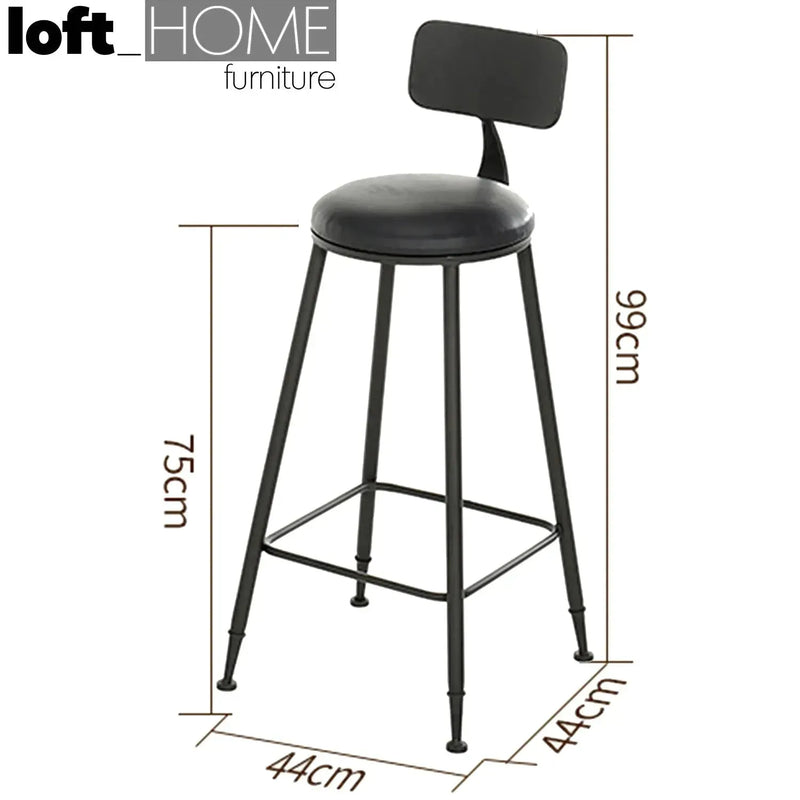 Industrial leather round bar chair starbuck leather size charts.