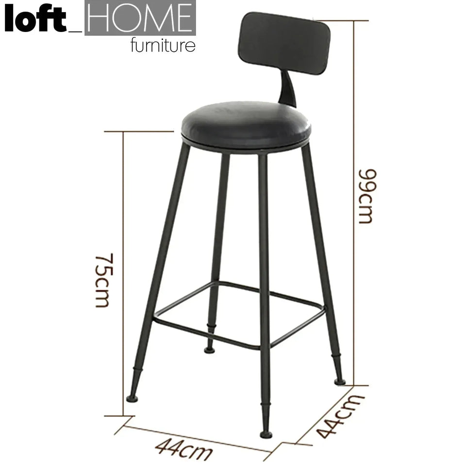 Industrial leather round bar chair starbuck leather size charts.