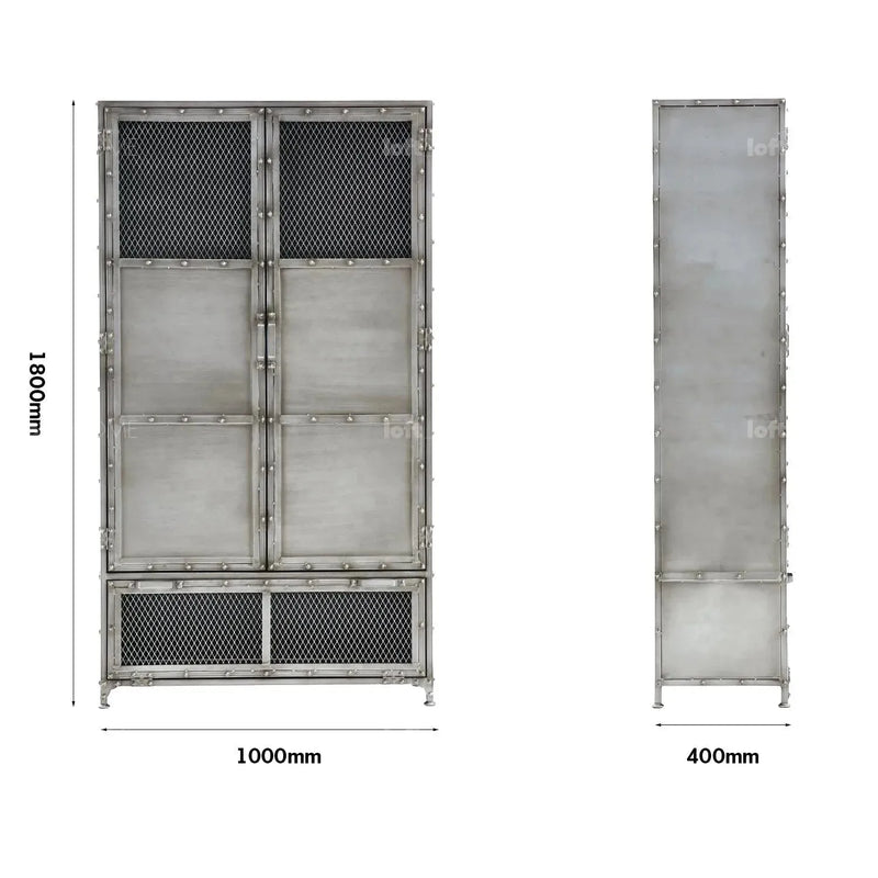 Industrial metal cabinet bernz size charts.