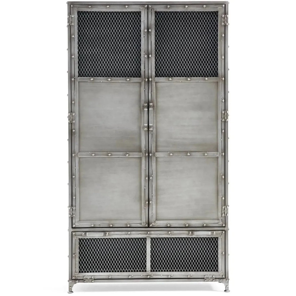 Industrial metal cabinet bernz in white background.