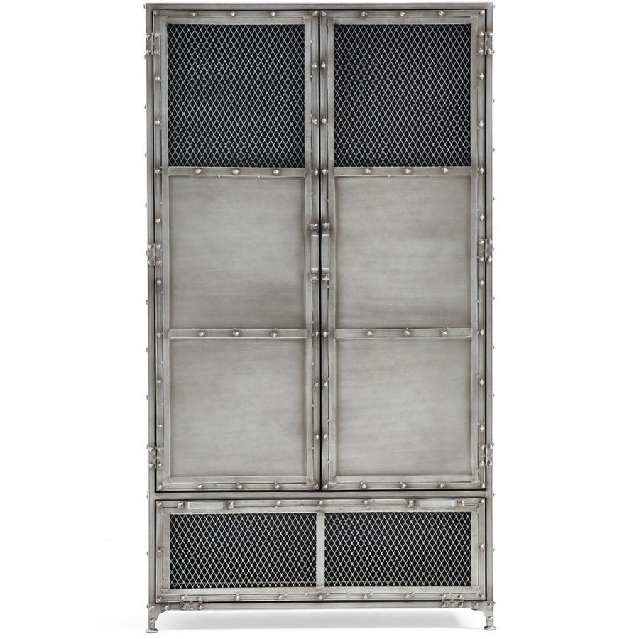 Industrial metal cabinet bernz in white background.