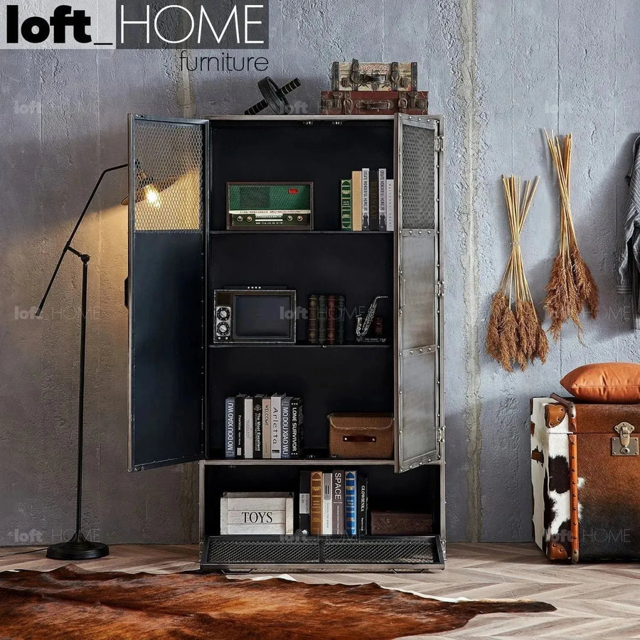 Industrial metal cabinet bernz material variants.