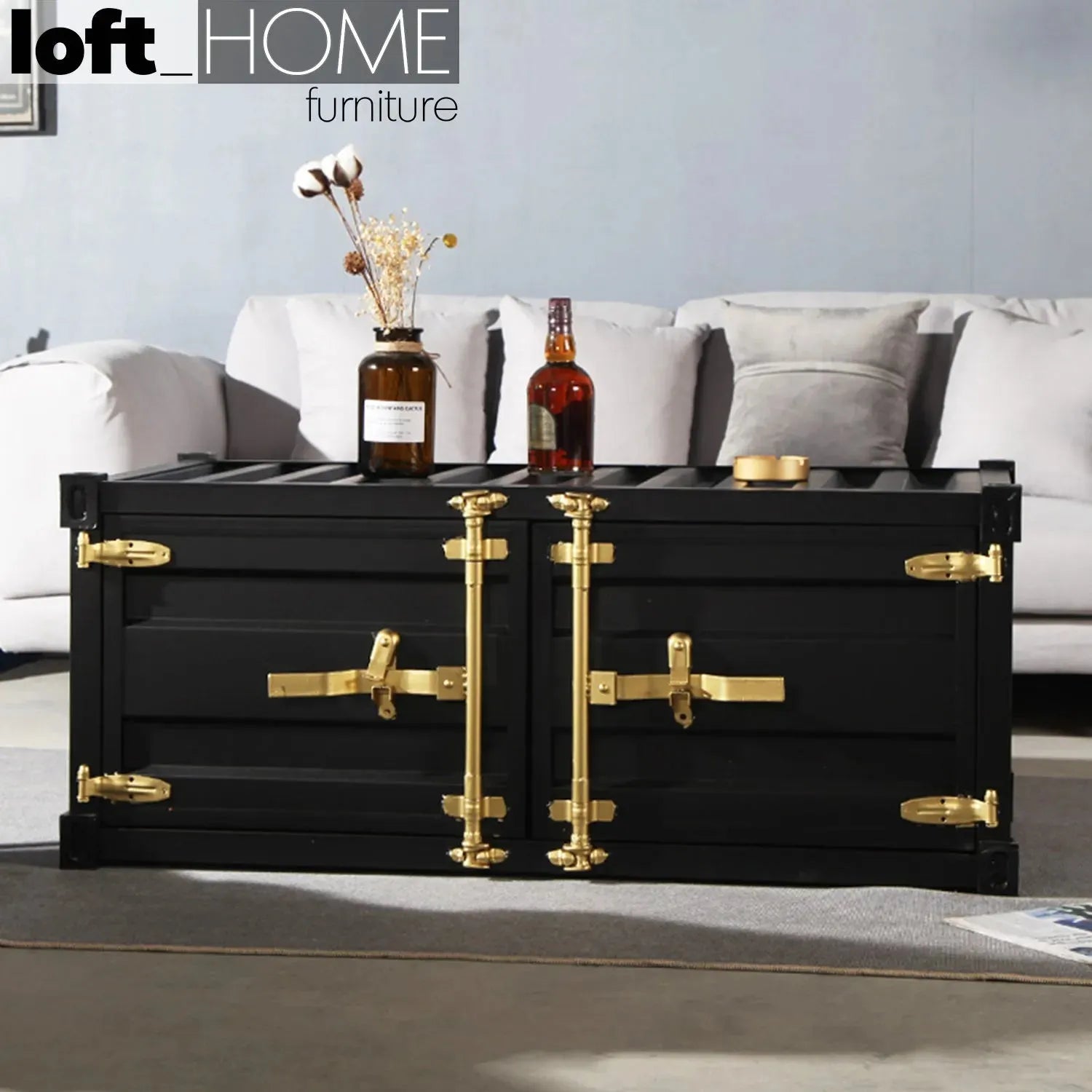 Metal Container Table Industrial Metal Coffee Table CONTAINER – LOFT HOME