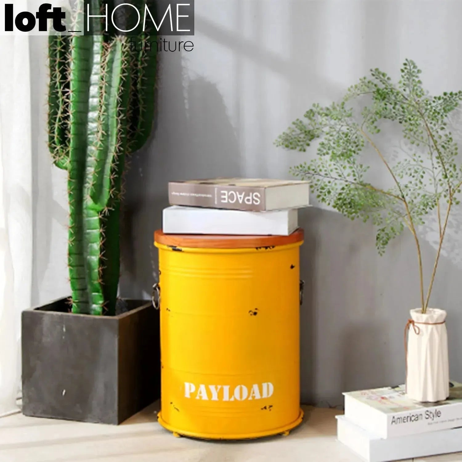 Metal Container Table Industrial Metal Side Table CONTAINER ROUND – LOFT HOME