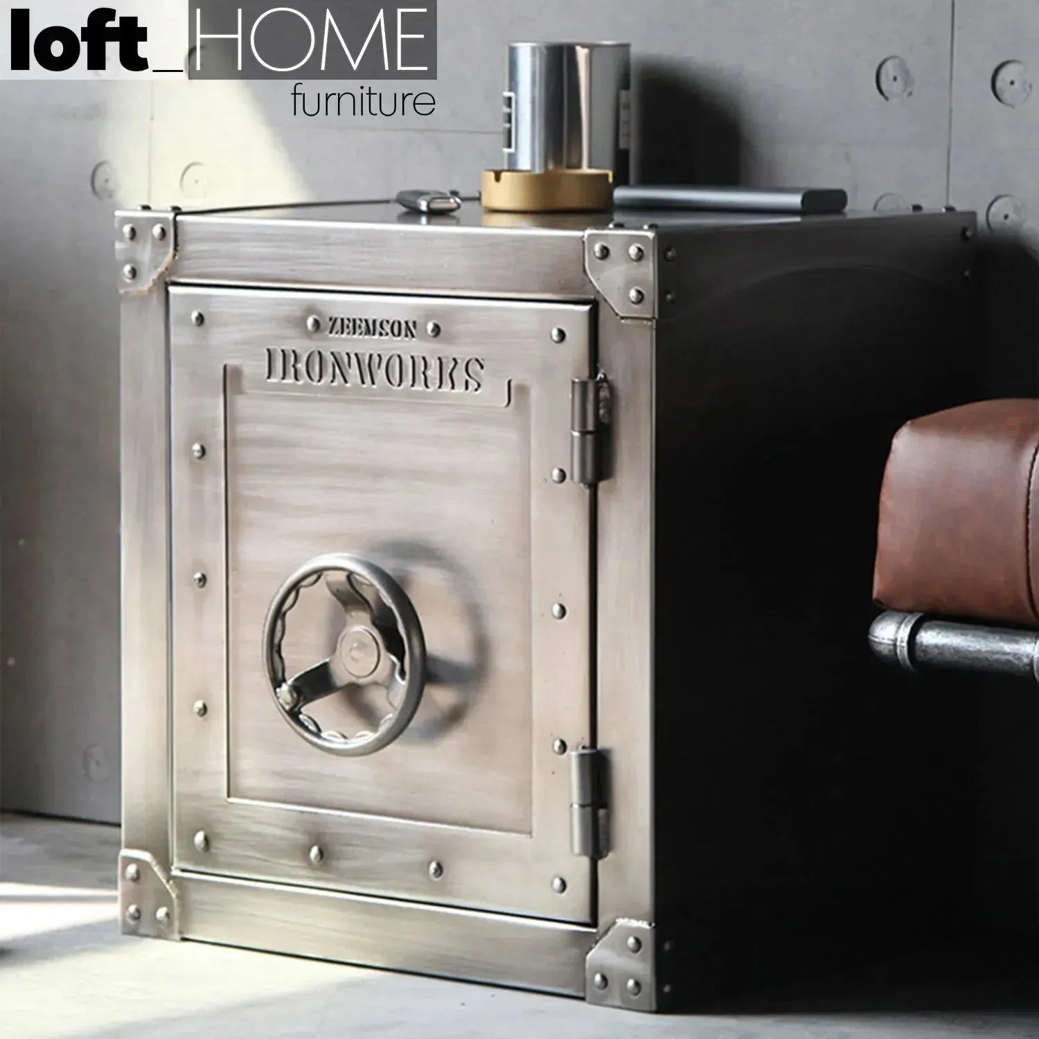 Table Hatching Industrial Metal Side Table HATCH WHEEL – LOFT HOME