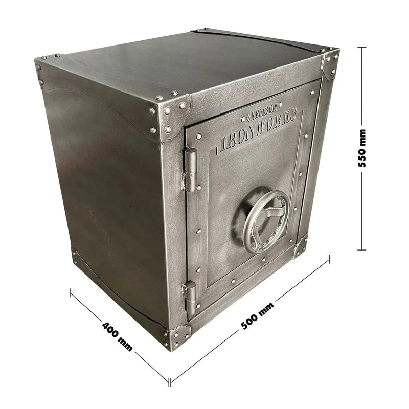Industrial metal side table hatch wheel size charts.