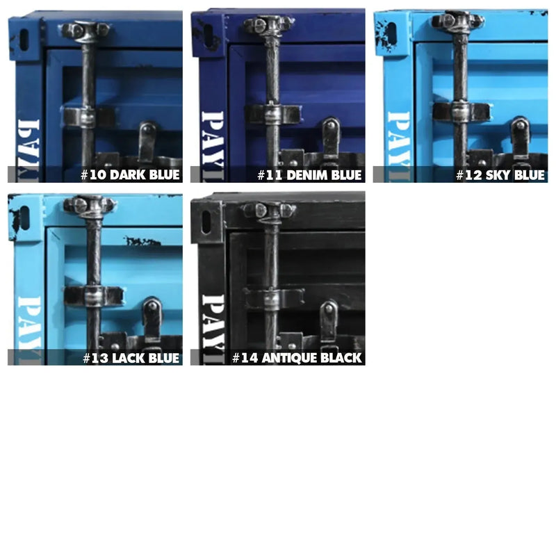Industrial metal storage cabinet container 4 doors material variants.