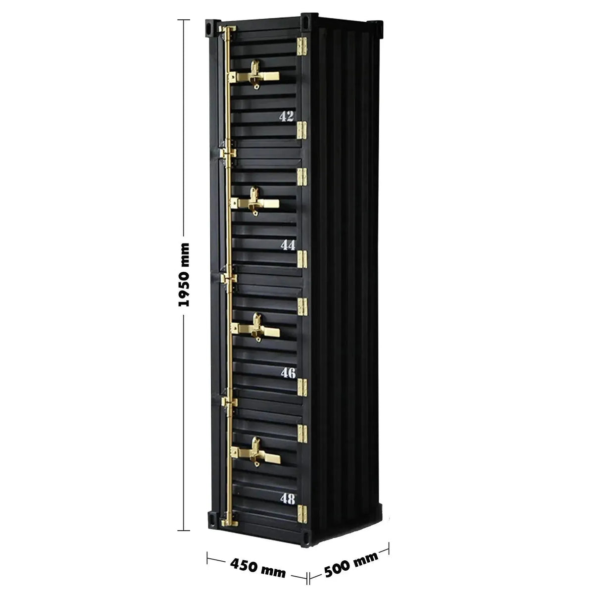 Industrial metal storage cabinet container 4 doors primary product view.