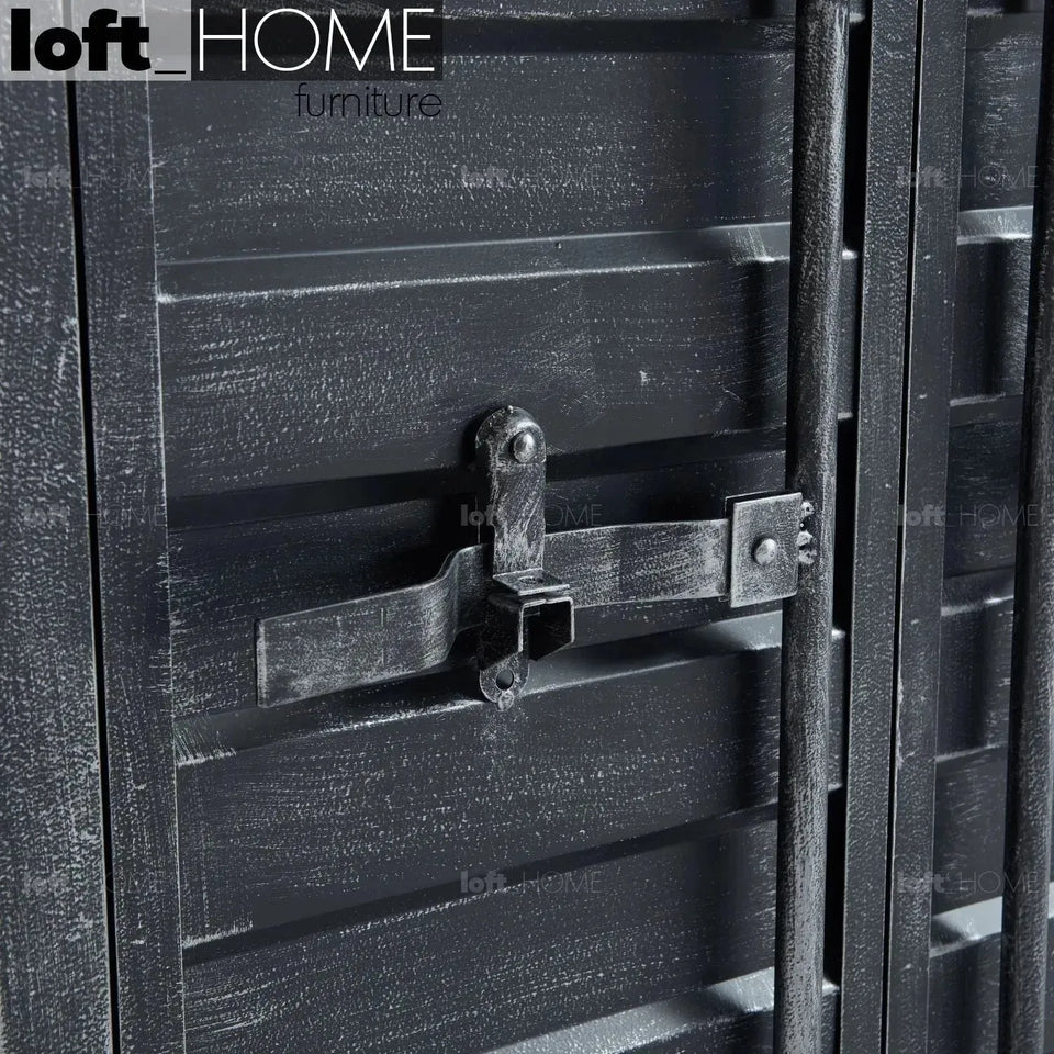 Industrial metal storage bookshelf container detail 1.