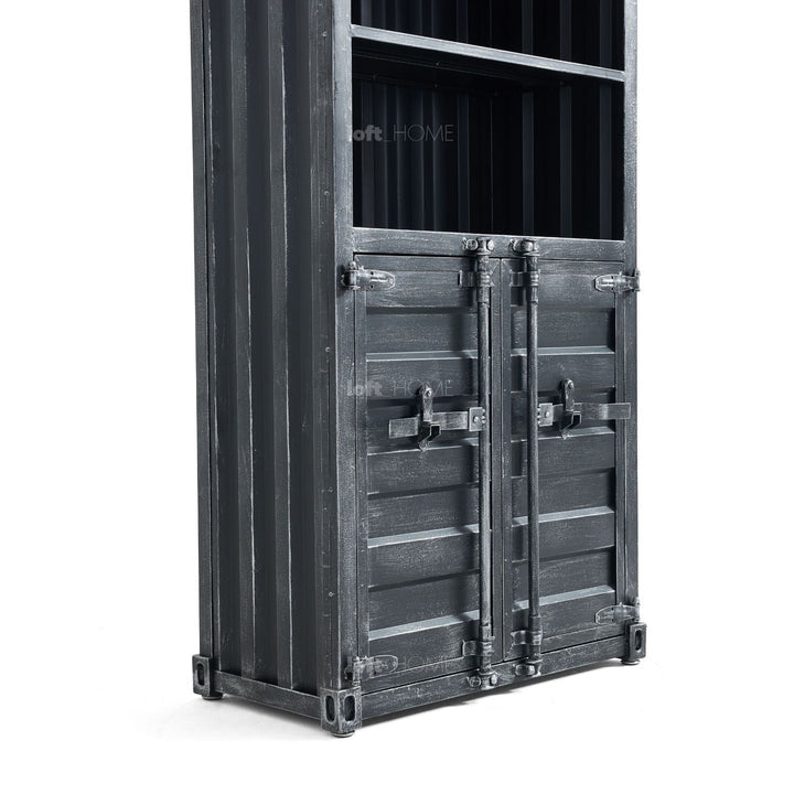 Industrial metal storage shelf bookshelf container conceptual design.