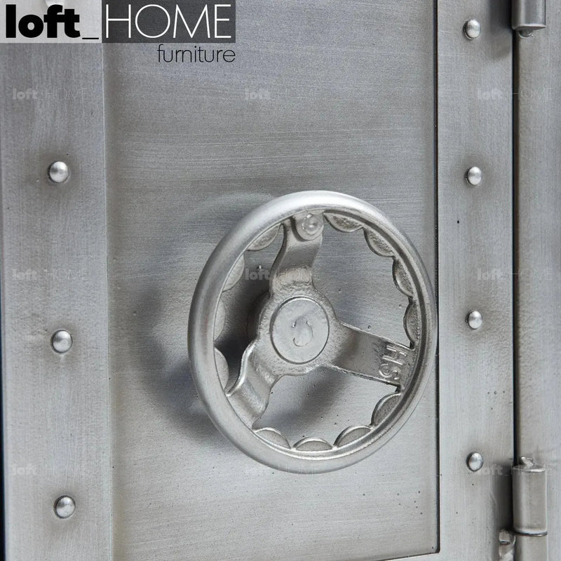Industrial metal study table hatch wheel conceptual design.
