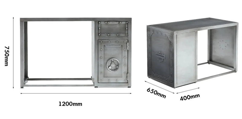 Industrial metal study table hatch wheel size charts.