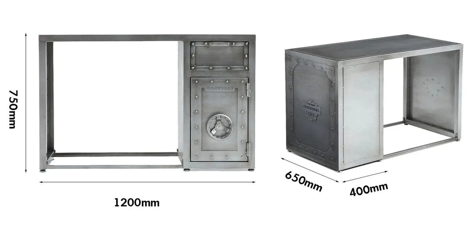 Industrial metal study table hatch wheel size charts.