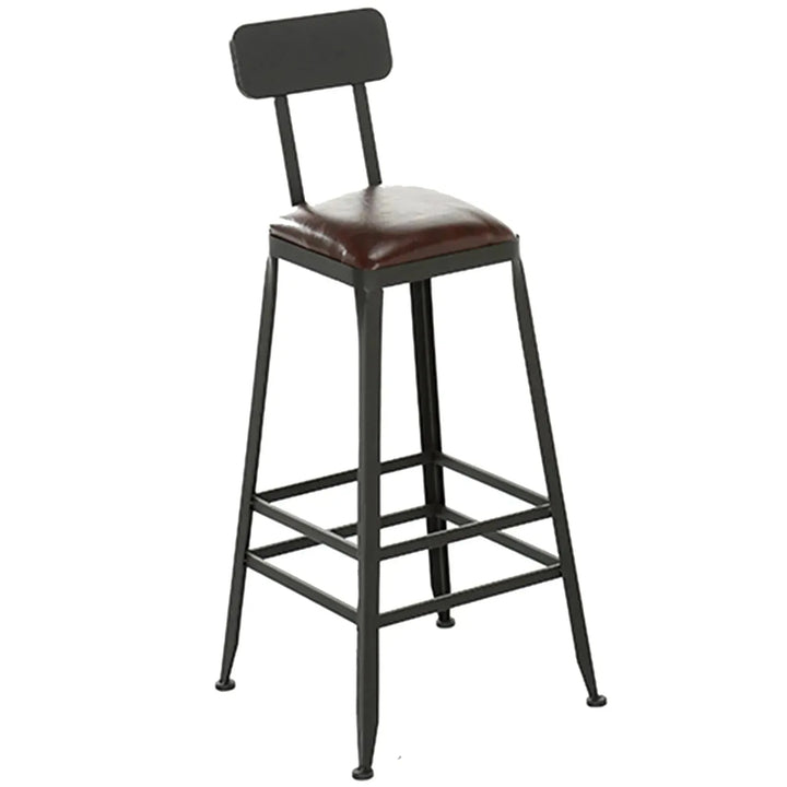 Industrial pine wood bar chair starbuck leather square conceptual design.