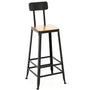 Industrial Pine Wood Bar Chair STARBUCK WOOD SQUARE
