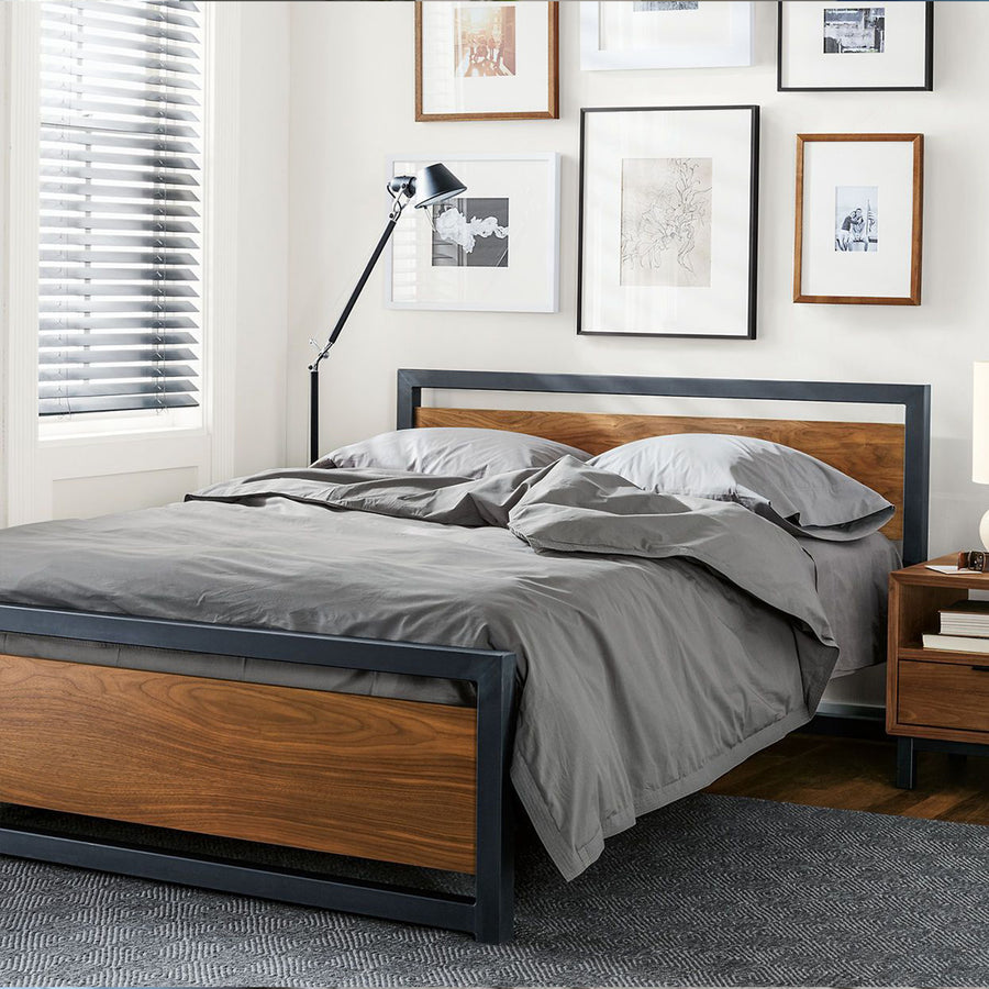 Industrial pine wood bed classic primary product view.