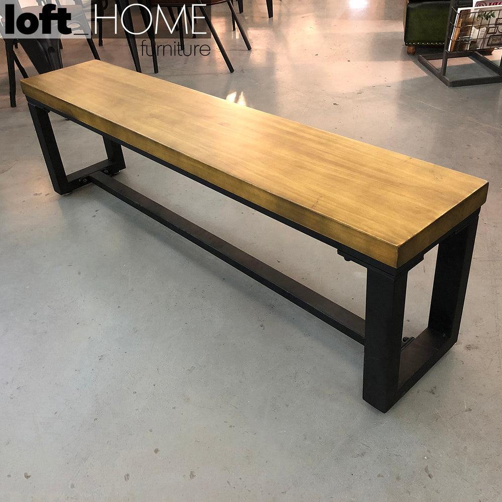 Industrial pine wood dining bench classic primary product view.