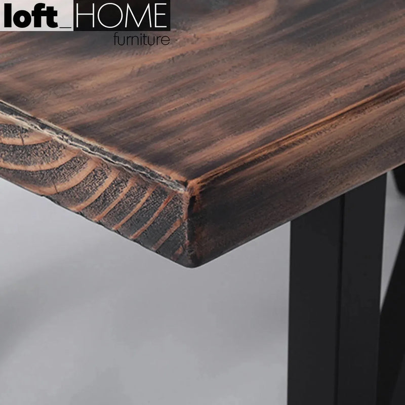 Industrial pine wood dining bench slim material variants.