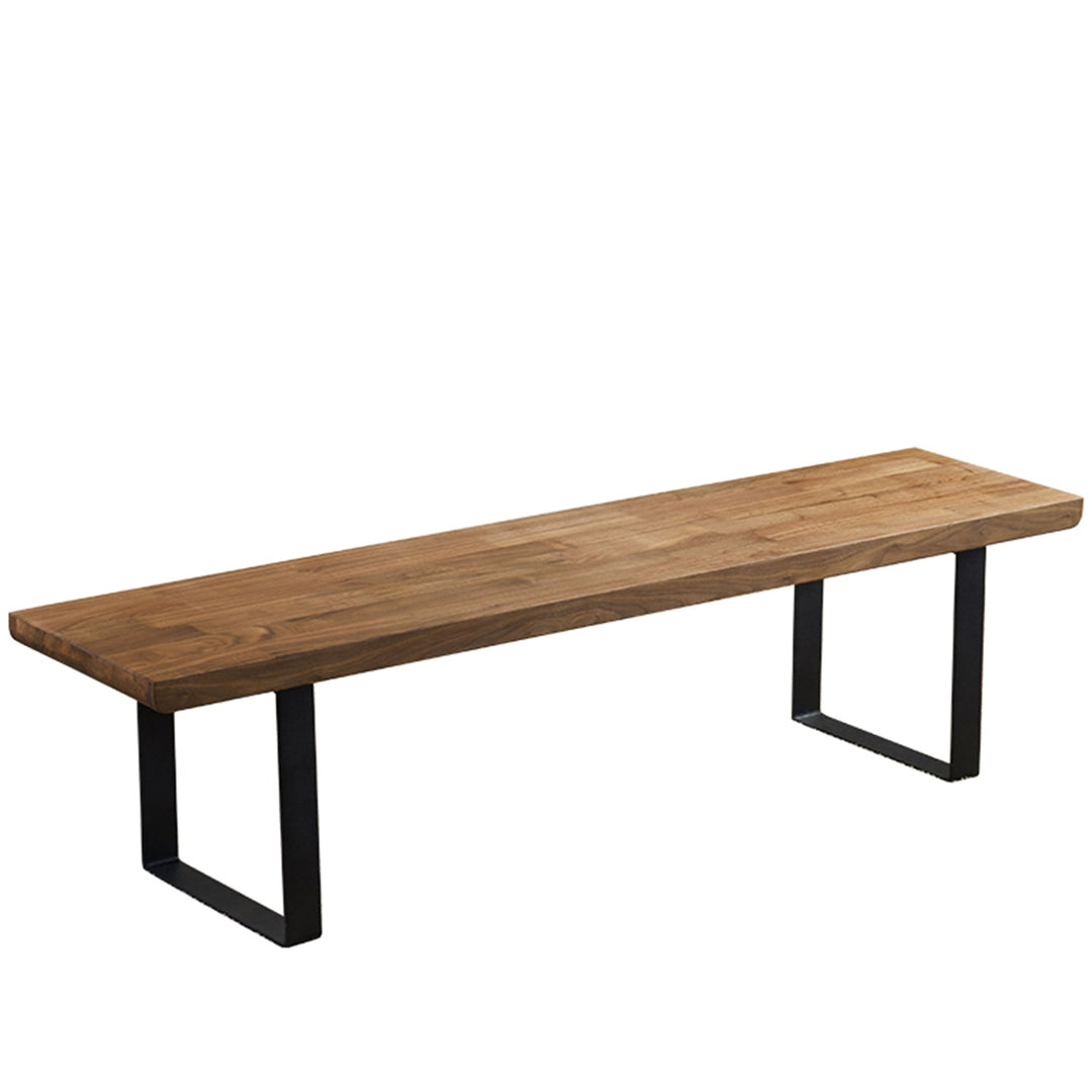 Industrial pine wood dining bench u shape in white background.