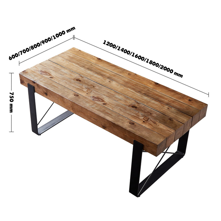 Industrial pine wood dining table noer size charts.