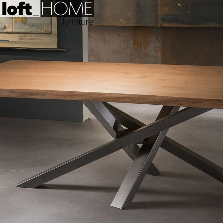 Industrial pine wood dining table twist environmental situation.
