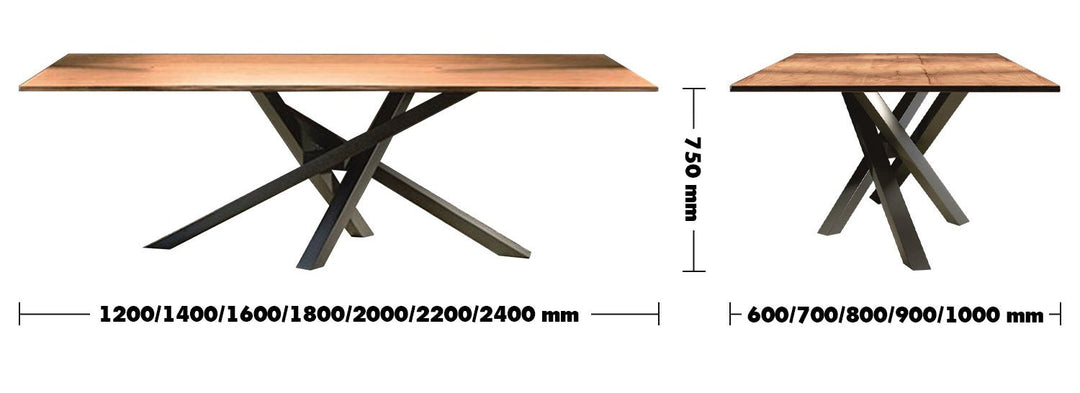 Industrial Pine Wood Dining Table TWIST
