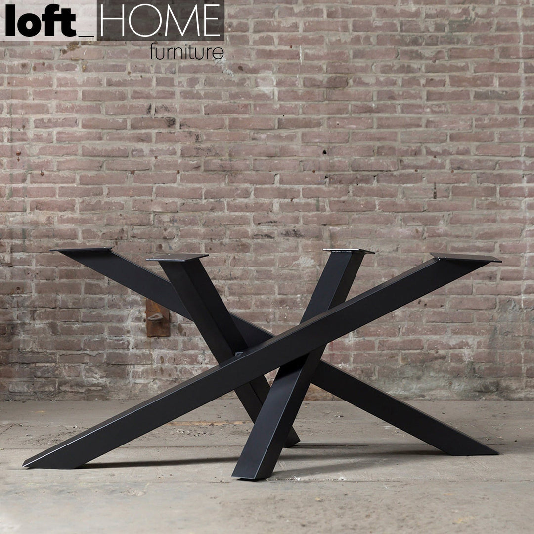 Industrial pine wood dining table twist conceptual design.