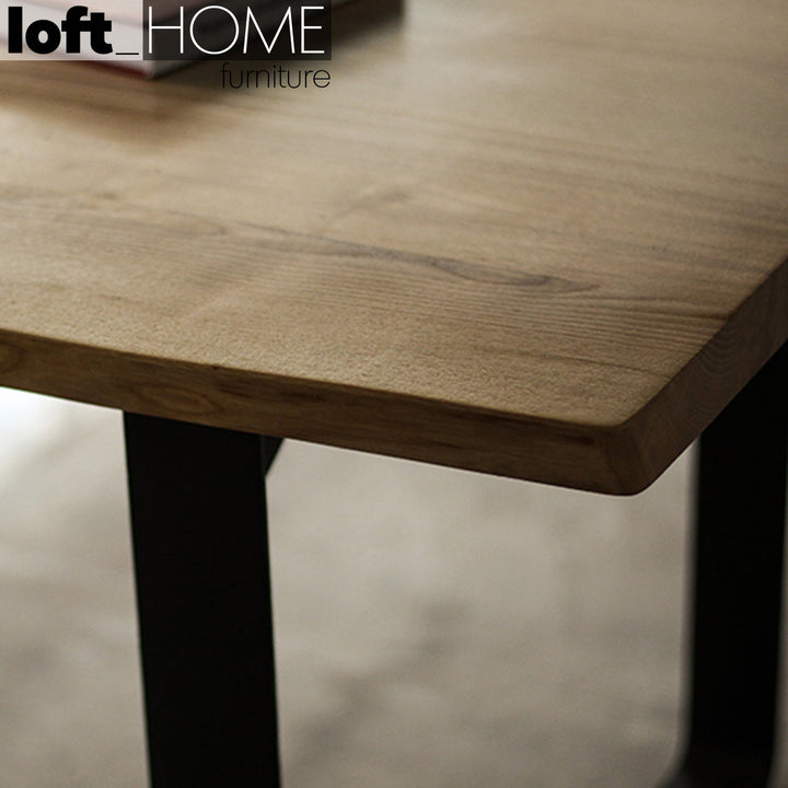 Industrial pine wood dining table u shape in details.