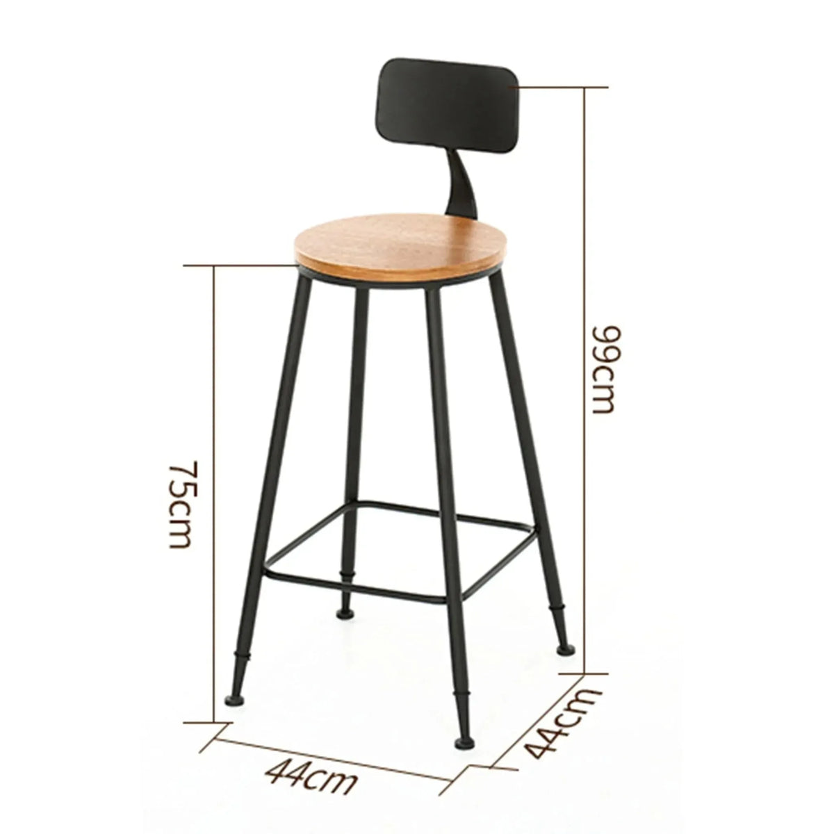Industrial pine wood round bar chair starbuck wood size charts.