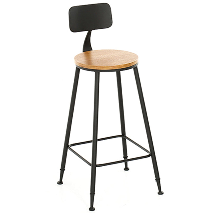 Industrial pine wood round bar chair starbuck wood in white background.