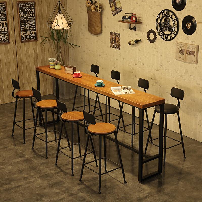 Industrial pine wood round bar chair starbuck wood primary product view.