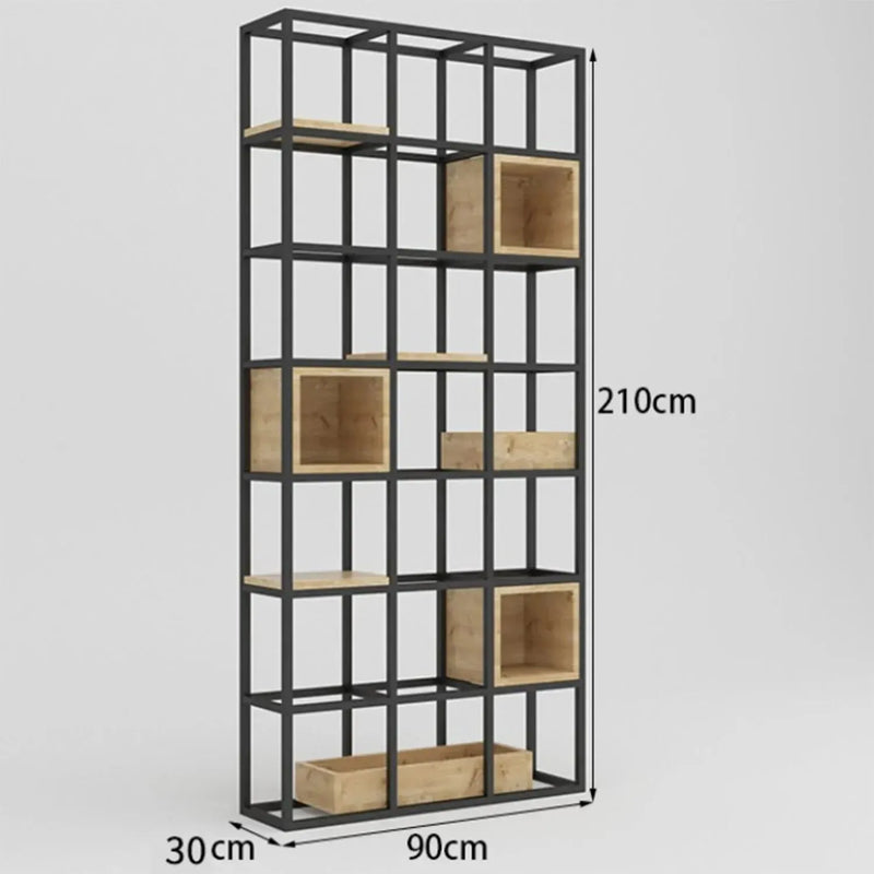 Industrial pine wood display shelf box color swatches.