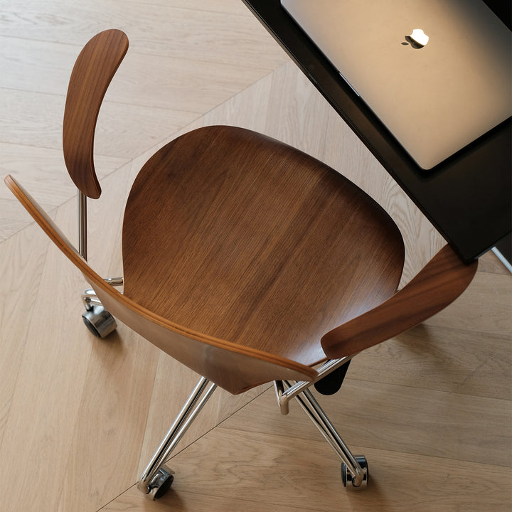 Industrial plywood study chair seven in details.