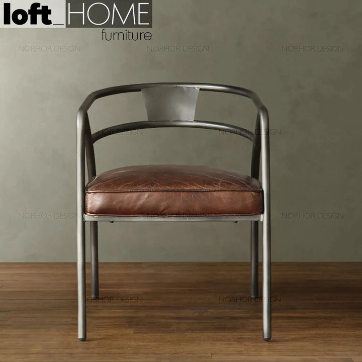 Industrial pu leather dining chair roundarm situational feels.